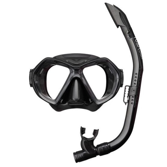 Black mask and snorkel set