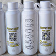 Load image into Gallery viewer, Five white re-usable water bottles on tiles

