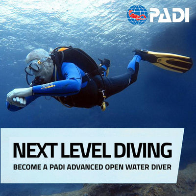 A diver in perfect trim during his peak performance buoyancy dive for the PADI advanced open water diver course