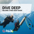 Load image into Gallery viewer, Two divers doing their safety stops after a deep dive on the PADI deep diver course in clear blue water in Malta

