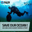 Load image into Gallery viewer, A diver with a mesh bag full of trash on the PADI Dive Against Debris specialty course in Saint Paul's Bay, Malta. 
